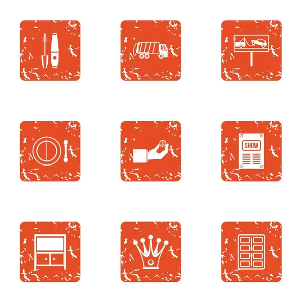 Tahliye makine simgeler kümesi, grunge tarzı