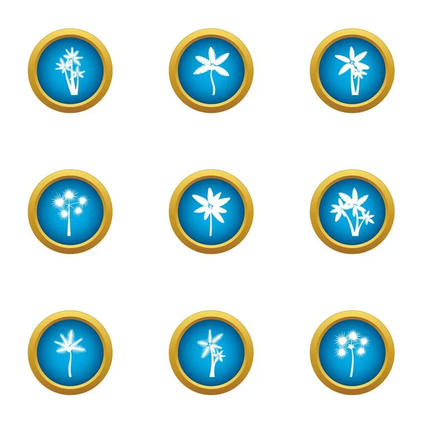 Dünya çiçek Icons set. Düz beyaz arka plan üzerinde izole web için 9 dünya çiçek vektör simge kümesi