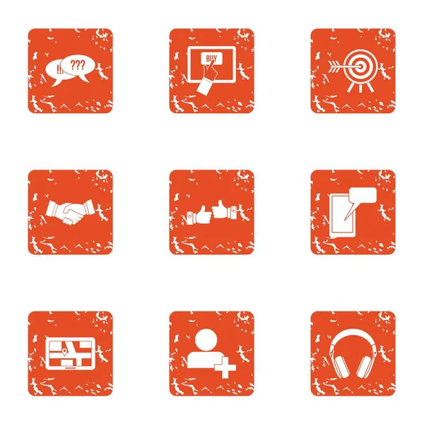 Dokunmatik ekran Icons set, grunge tarzı