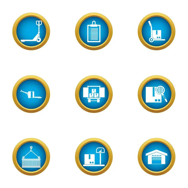 Yükü Icons set, düz stil teslim