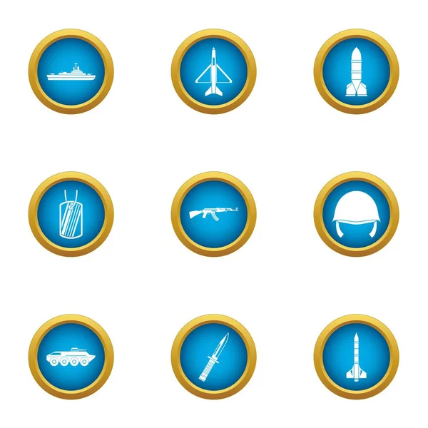 Zırh Icons set, düz stil