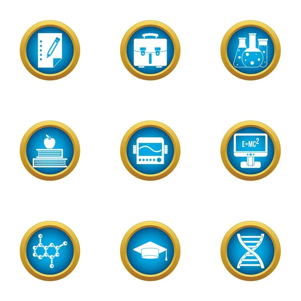 Bilimsel adam Icons set, düz stil