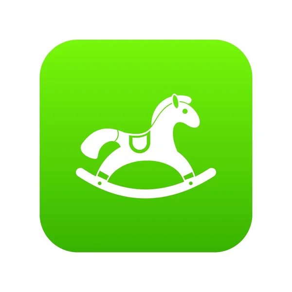 Icona cavallo a dondolo digitale verde — Vettoriale Stock