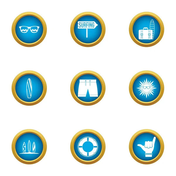 Büyük tur Icons set, düz stil