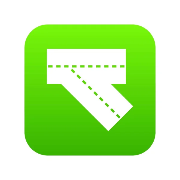 Dönüş yol simgesi dijital yeşil — Stok Vektör