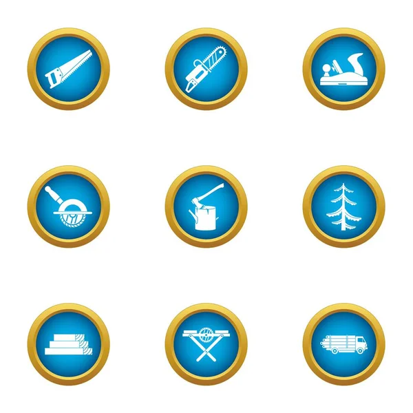 Orman iş simgeler kümesi, düz stil