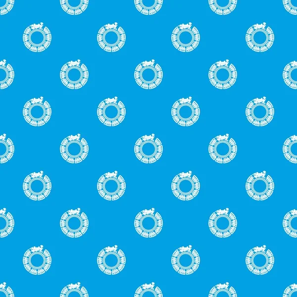 Kesintisiz Mavi tren ve yuvarlak demiryolu desen vektör