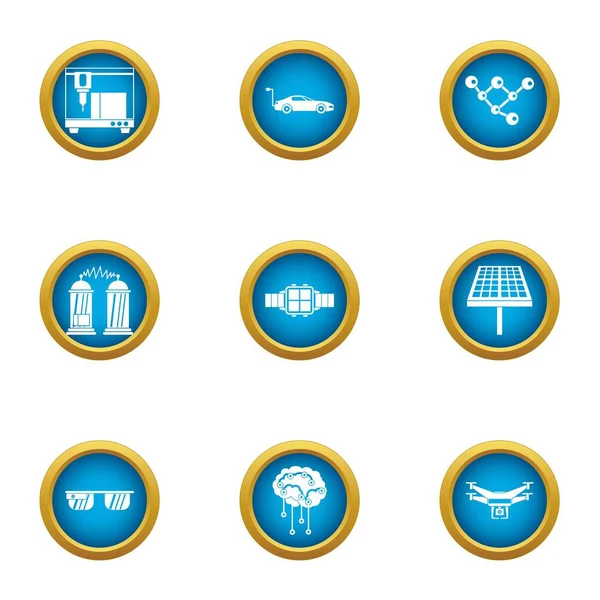 Teknik dev Icons set, düz stil