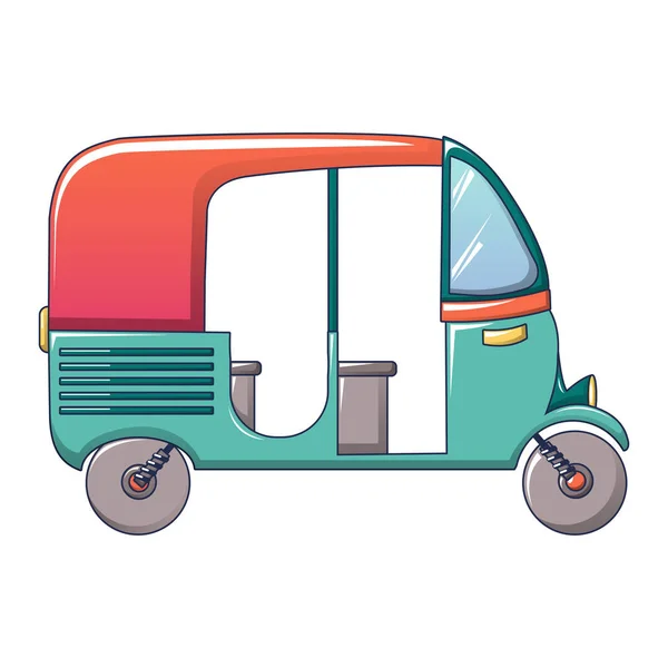 Icono de taxi tuk tailandés, estilo de dibujos animados — Vector de stock