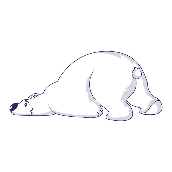 睡北极熊图标, 卡通风格 — 图库矢量图片