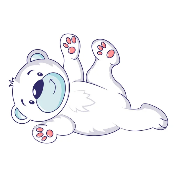 Giocando icona orso polare, stile cartone animato — Vettoriale Stock