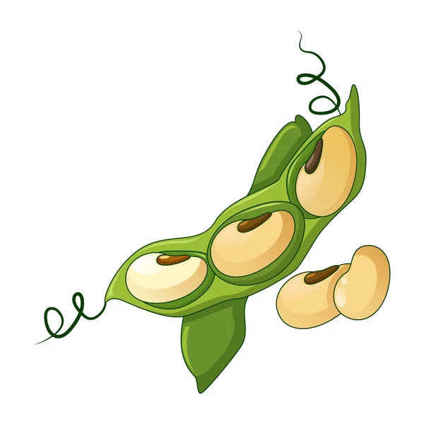 Green beans icon, cartoon style — Stock Vector