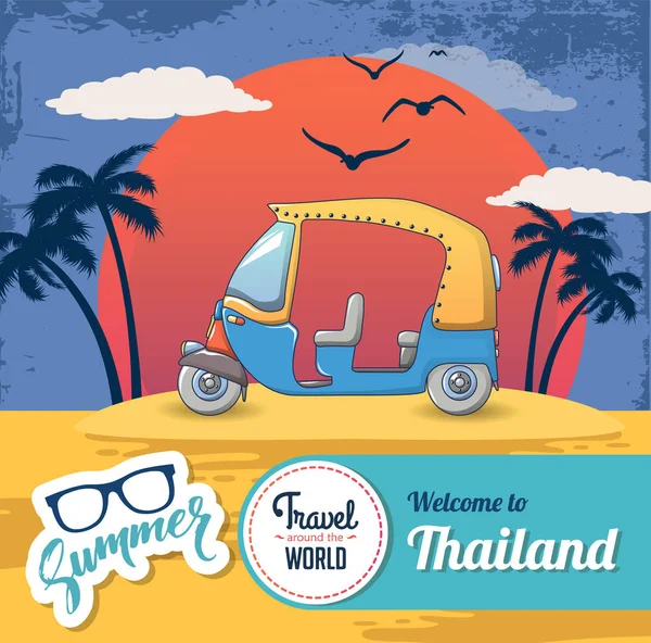 Calamita per frigorifero con illustrazione dei cartoni animati. Festival di Songkran in Thailandia Vacanze tailandesi 
