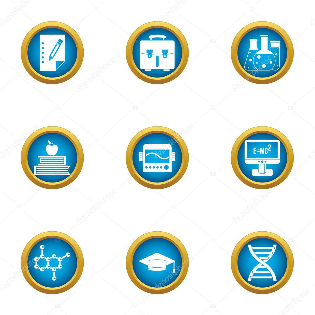 Scientific man icons set, flat style