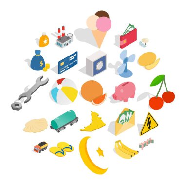 Emirlikleri Icons set, izometrik stili