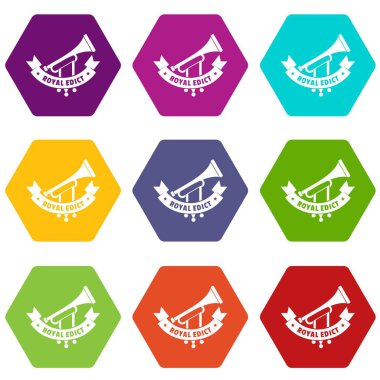 9 vektör trompet Icons set