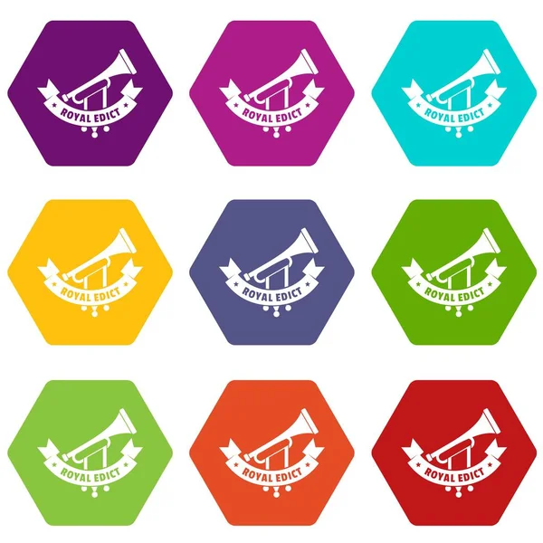 9 vektör trompet Icons set