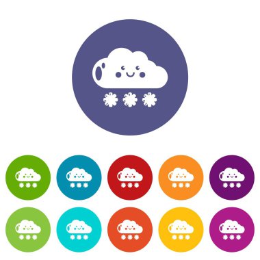 Kar simgeler kümesi vektör renk