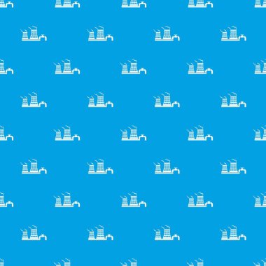 Kule kimyasal fabrika desen vektör kesintisiz mavi