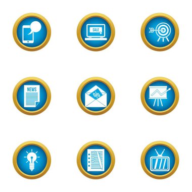 Mükemmel bir fikir Icons set, düz stil