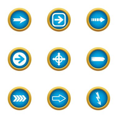 Katılım Icons set, düz stil