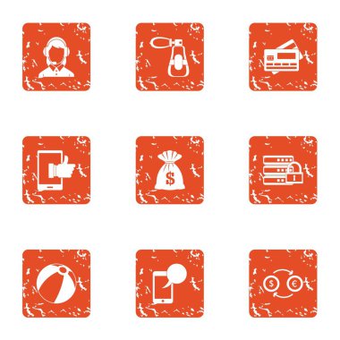 Dükkanı danışman simgeler kümesi, grunge tarzı