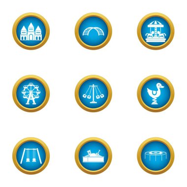 Bir buluş Icons set, düz stil