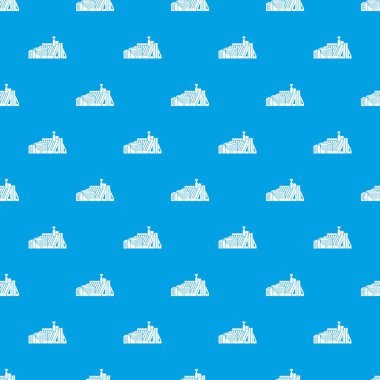 Büyük bitki desen vektör kesintisiz mavi