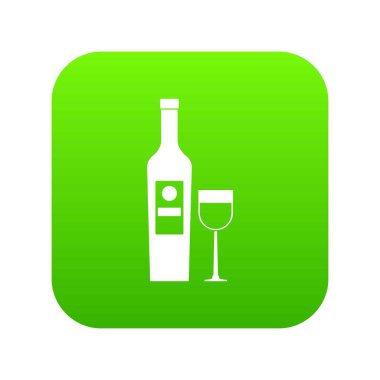 Şarap simge yeşil vektör