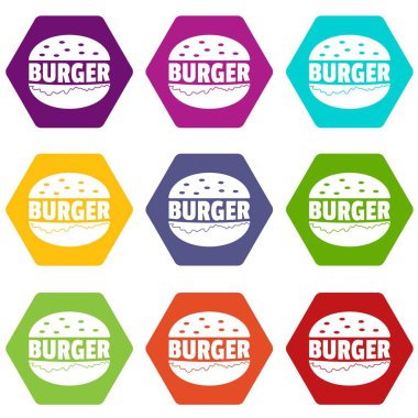 9 vektör Burger Icons set
