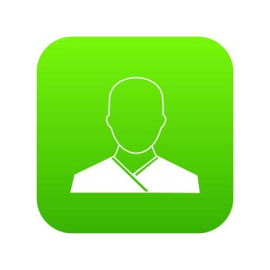 Budist Keşiş simgesi dijital yeşil