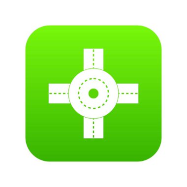 Büyük yol kavşağı simgesi dijital yeşil