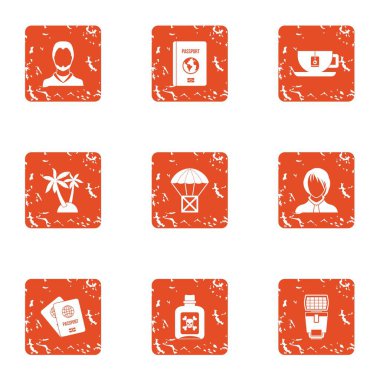 Nakliye simgeler kümesi, grunge tarzı kaydetmek