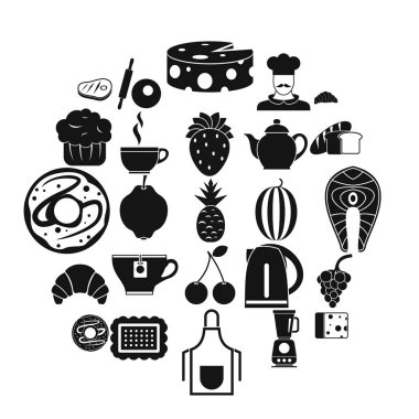 Yenilebilir Icons set, basit tarzı