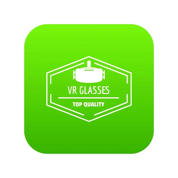 VR γυαλιά εικονίδιο πράσινο διάνυσμα — Διανυσματικό Αρχείο