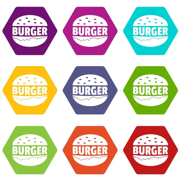 9 vektör Burger Icons set