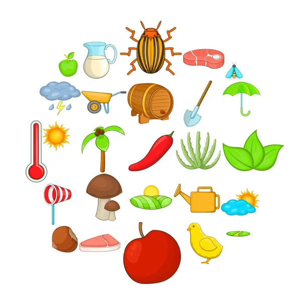 Icons set steading, karikatür tarzı