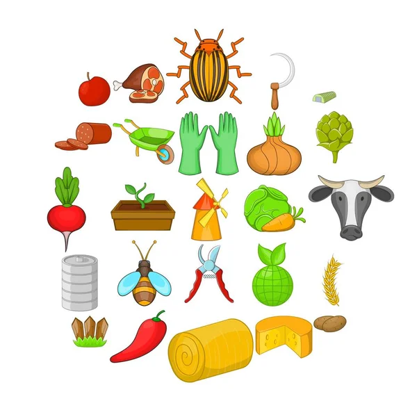 Hayvancılık Icons set, karikatür tarzı