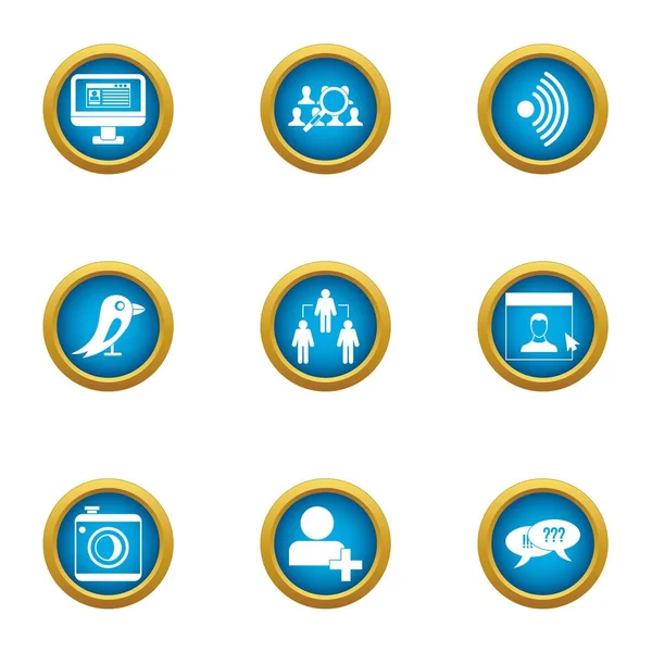 Gelecekteki Icons set, düz stil iletişim