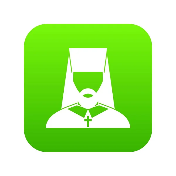 Prawosławny ksiądz ikona zielony cyfrowy — Wektor stockowy