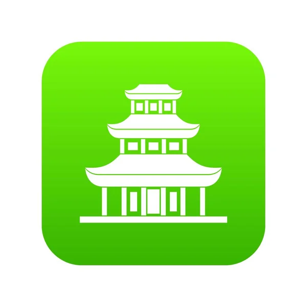 佛教寺庙图标数字绿色 — 图库矢量图片