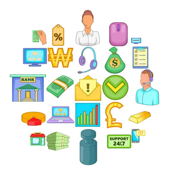 Görev Icons set, karikatür tarzı