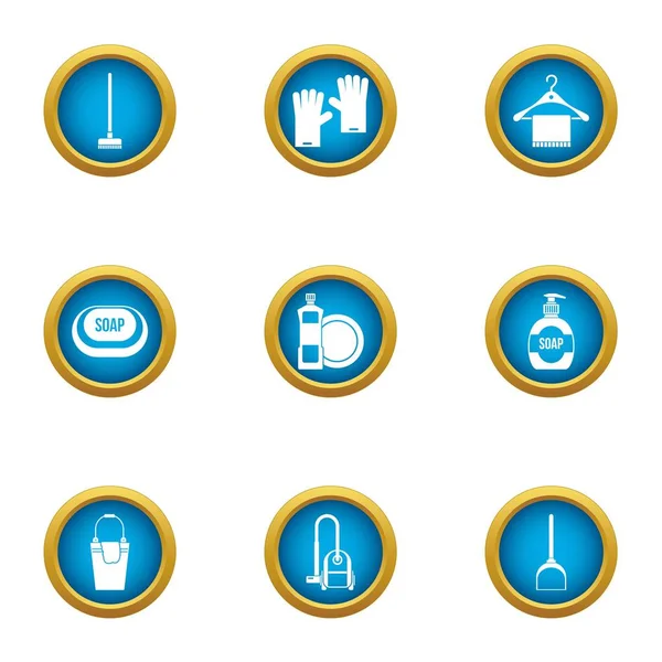 Sabun iş simgeler kümesi, düz stil