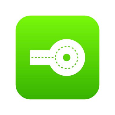 Dairesel çıkmaz simgesi dijital yeşil beyaz vektör illüstrasyon izole herhangi bir tasarım için