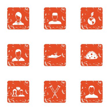 Diyalog Icons set, grunge tarzı