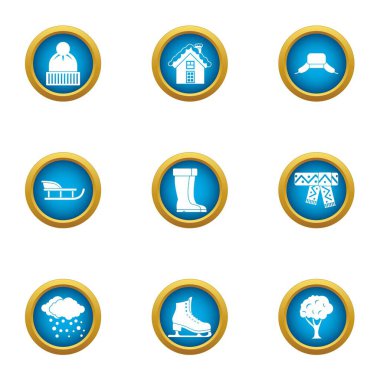 Soğuk Icons set, düz stil