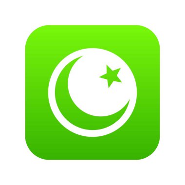 Hilal ve yıldız simgesi dijital yeşil