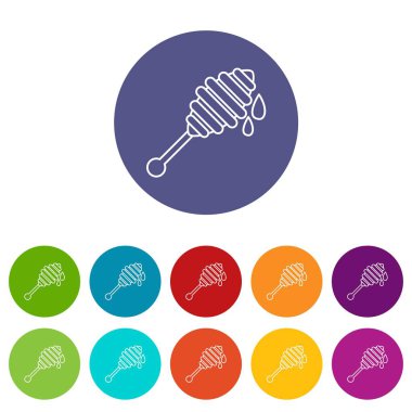 Tatlım kepçe simgeler kümesi vektör renk