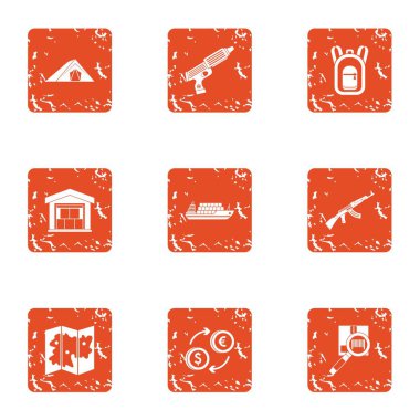 Depolama tesisi simgeler kümesi, grunge tarzı