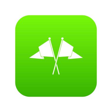 İki bayrak simgesi dijital yeşil